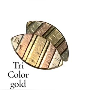 Vintage tri colour 10kt earrings